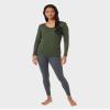 32 Degrees Women's Lightweight Baselayer Scoop Top | Long Sleeve | Form Fitting | 4-Way Stretch | Thermal, West Grass, Small view 2