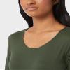 32 Degrees Women's Lightweight Baselayer Scoop Top | Long Sleeve | Form Fitting | 4-Way Stretch | Thermal, West Grass, Small view 3