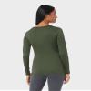 32 Degrees Women's Lightweight Baselayer Scoop Top | Long Sleeve | Form Fitting | 4-Way Stretch | Thermal, West Grass, Small view 4