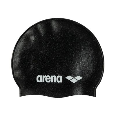 Arena Classic Unisex Recycled Silicone Swim Cap for Women and Men, Intensive Training and Racing Comfortable Long Hair Swimming Hat, Black/Multi
