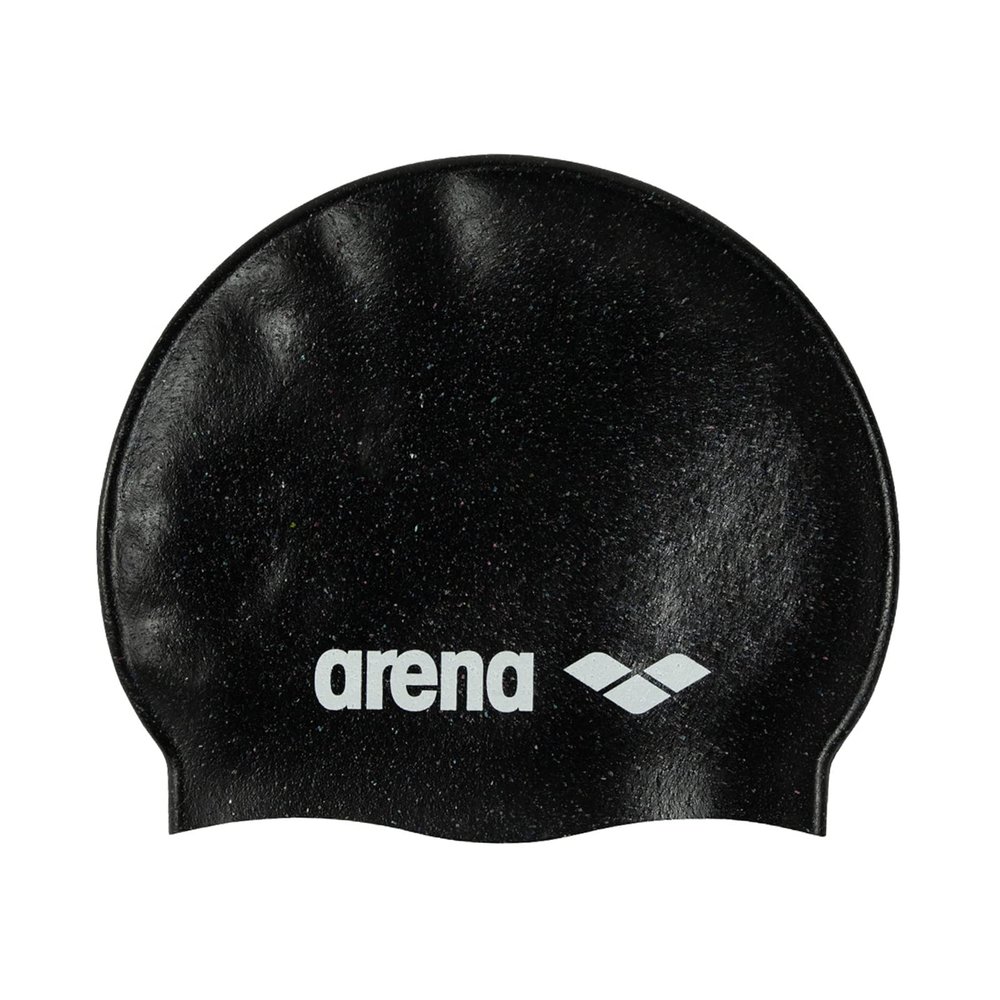Arena Classic Unisex Recycled Silicone Swim Cap for Women and Men, Intensive Training and Racing Comfortable Long Hair Swimming Hat, Black/Multi