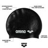 Arena Classic Unisex Recycled Silicone Swim Cap for Women and Men, Intensive Training and Racing Comfortable Long Hair Swimming Hat, Black/Multi view 2
