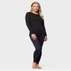 32 Degrees Women's Lightweight Baselayer Crew Top | Long Sleeve | Form Fitting | 4-Way Stretch | Thermal, Black, X-Large view 2