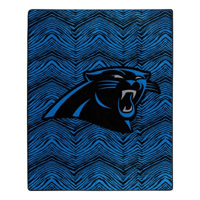 Zubaz by Northwest NFL Zubified Raschel Throw Blanket 50 X 60, Carolina Panthers