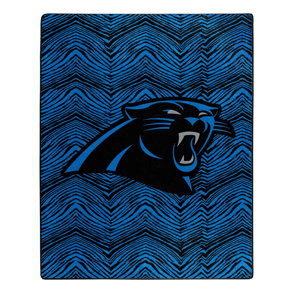 Zubaz by Northwest NFL Zubified Raschel Throw Blanket 50 X 60, Carolina Panthers