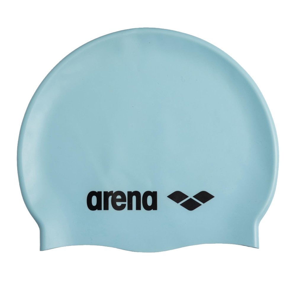 Arena Classic Unisex Soft Silicone Swim Cap for Women and Men, Intensive Training and Racing Comfortable Non-Slip Long Hair Swimming Hat, Pastel Blue