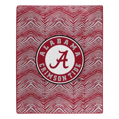 Zubaz by Northwest NCAA Zubified Raschel Throw Blanket 50 X 60, Alabama Crimson Tide