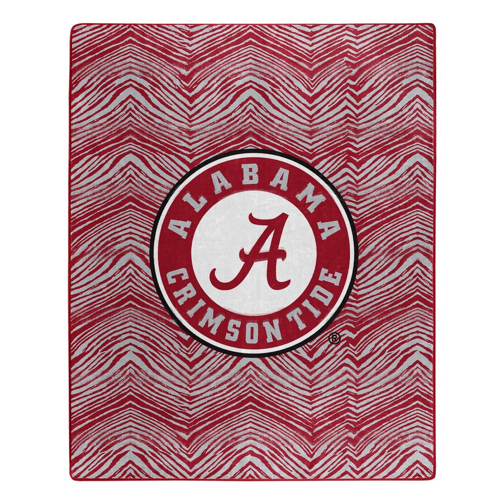 Zubaz by Northwest NCAA Zubified Raschel Throw Blanket 50 X 60, Alabama Crimson Tide