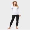 32 Degrees Women's Lightweight Baselayer Scoop Top | Long Sleeve | Form Fitting | 4-Way Stretch | Thermal, White, Large view 2