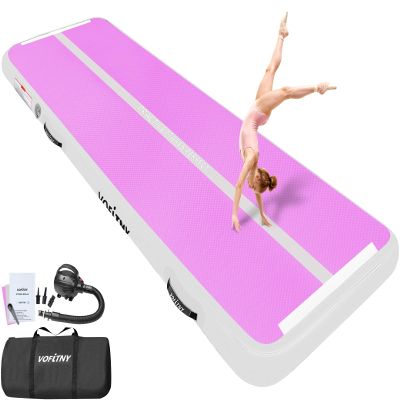 VOFiTNY All Purpose Double faced Gymnastics Air Mat 13x3.3x4 Sturdy Tumble Track for Home/Gym Cyan/HotPink