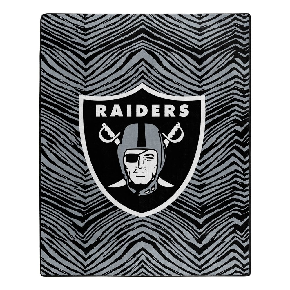 Zubaz by Northwest NFL Zubified Raschel Throw Blanket 50 X 60, Las Vegas Raiders