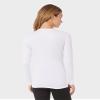 32 Degrees Women's Lightweight Baselayer Crew Top | Long Sleeve | Form Fitting | 4-Way Stretch | Thermal, White, XX-Large view 3
