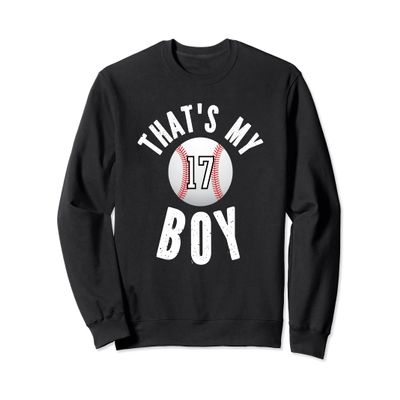 That's My Boy Baseball Jersey Number #17 Vintage Mom Dad Sweatshirt