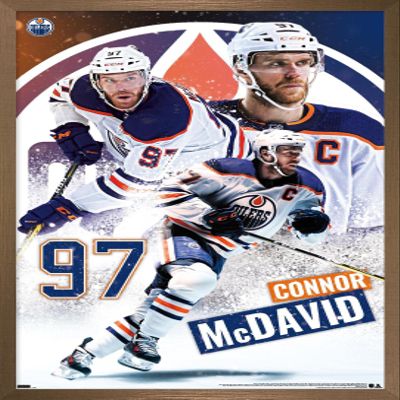 Trends International NHL Edmonton Oilers - Connor McDavid 22 Wall Poster, 14.725" x 22.375", Bronze Framed Version
