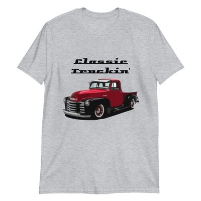 1951 Chevy 3100 Antique Pickup Truck Classic Truckin' Short-Sleeve T-Shirt Sport Grey
