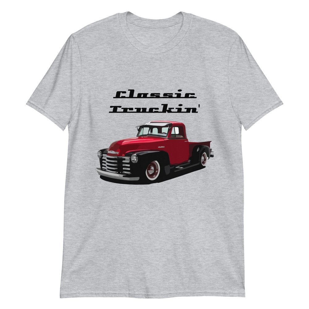 1951 Chevy 3100 Antique Pickup Truck Classic Truckin' Short-Sleeve T-Shirt Sport Grey