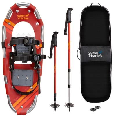 Yukon Charlies Champion Snowshoe Kit - Includes Trekking Poles and Carry Case - 8" X 21"