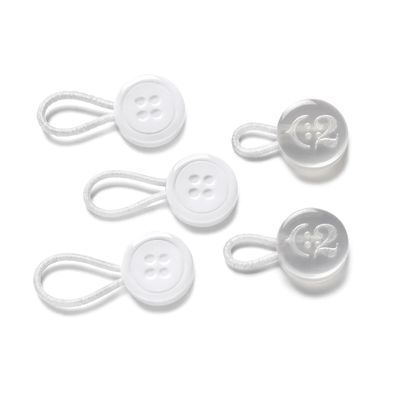 C2 Soft Elastic Shirt Collar Extenders for Mens Shirts - 5 Pack Neck Extender for Dress Shirts - Non-Metal Button Expanders for Dress Shirts - Neck Relief Tight Collars - White and Clear