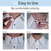 C2 Soft Elastic Shirt Collar Extenders for Mens Shirts - 5 Pack Neck Extender for Dress Shirts - Non-Metal Button Expanders for Dress Shirts - Neck Relief Tight Collars - White and Clear view 2
