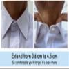 C2 Soft Elastic Shirt Collar Extenders for Mens Shirts - 5 Pack Neck Extender for Dress Shirts - Non-Metal Button Expanders for Dress Shirts - Neck Relief Tight Collars - White and Clear view 3