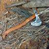 Viking Axe, Handmade Hatchet, Camping Hatchet, Tomahawk, Bearded Axe, Damascus Steel Head with Leather Sheath view 1