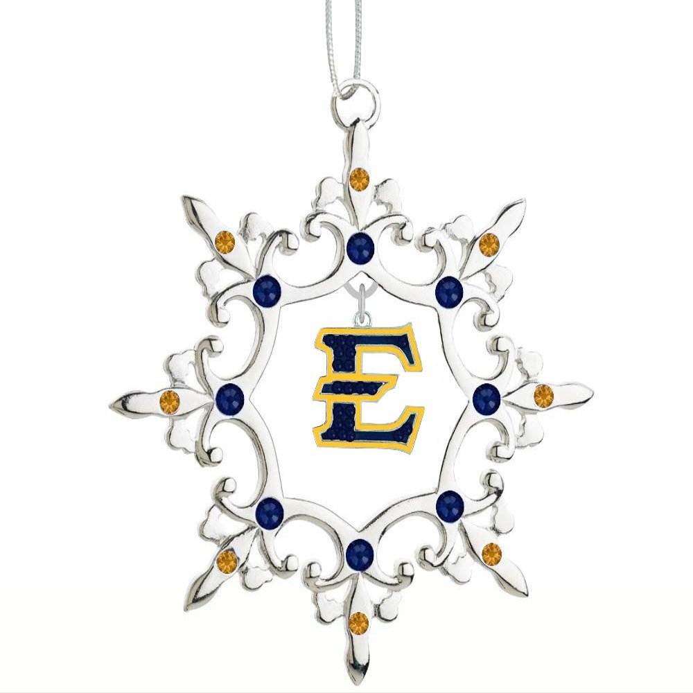 East Tennessee State University Rhinestone Christmas Ornament