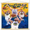 Trends International NBA Golden State Warriors - Stephen Curry 22 Wall Poster, 22.375" x 34", Premium Print and Beechwood Hanger Bundle view 1
