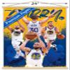 Trends International NBA Golden State Warriors - Stephen Curry 22 Wall Poster, 22.375" x 34", Premium Print and Beechwood Hanger Bundle view 3