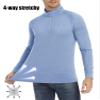 MAGCOMSEN 1/4 Zipper Pullover Men Half Zip Pullover Men Lightweight Quick Dry Long Sleeve SPF Shirt Tops Light Blue,M view 3