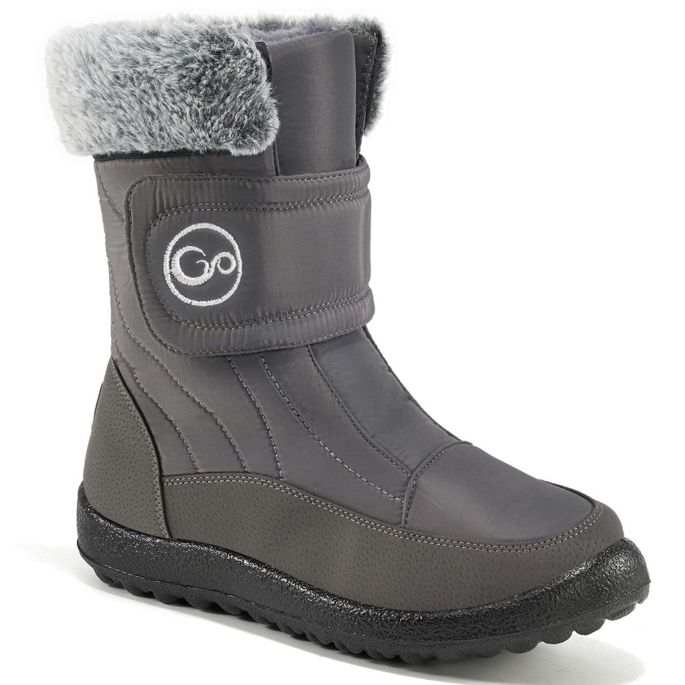 HARENCE Girls Boys Snow Boots: Comfortable Warm Fur Lined Toddler Winter Boot Hook Loop Outdoor Waterproof Slip on Boots for Kids