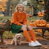 Century Star Orange Knee High Socks - Long Thin Athletic Thigh High Halloween Socks for Women view 2