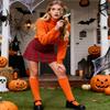 Century Star Orange Knee High Socks - Long Thin Athletic Thigh High Halloween Socks for Women view 3