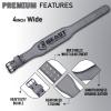 Beast Power Gear Weight Lifting Belt - 4 Genuine Leather For Lower Back Support Bodybuilding Squat Deadlift Cross Strength Training Weightlifting Gym Belt For Men Women (Gray 4", Medium 28" - 33") view 2