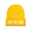 Custom Beanies in Bulk with Personalized Text Image Knitted Hat for Men Women Fashion Cap Winter Warm Gifts Yellow view 2