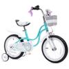 RoyalBaby Princess Girl Children's Bicycle Outdoor Ride-On Bike with Training Wheels, Kickstand, Adjustable Seat, and Basket, 16 Inch, Swan/Lake Blue view 1