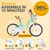 RoyalBaby Princess Girl Children's Bicycle Outdoor Ride-On Bike with Training Wheels, Kickstand, Adjustable Seat, and Basket, 16 Inch, Swan/Lake Blue view 4