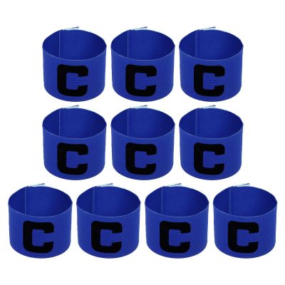 PATIKIL 11.8x2.8 Soccer Captain Armband, 10Pcs Nylon Elastic Protective Arm Badge for Youth Adult Team Adjustable Soccer Rugby Basketball Training, Blue
