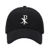 Baseball Cap Men Chi Rho Embroidered Washed Cotton Dad Hat Baseball Caps (Black,7 5/8) view 1
