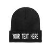 Custom Knitted Beanie Hat Add Your Imag Text Logo Personalized Skull Cap Winter Warm Cap for Men Women Black view 2