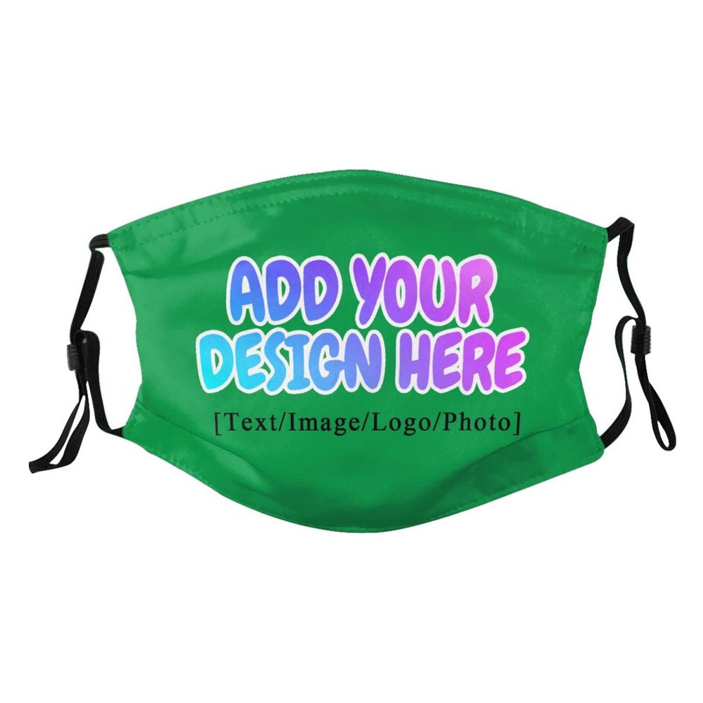 Custom Face Mask Personalized Unisex Cover Neck Gaiter Face Bandanas with Your Logo Image for Sports,Outdoor,Travel Irish Green