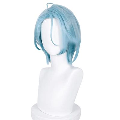 TO KU TOO YUO Cosplay Heat Resistant Synthetic Men Short Blue Wig Cap