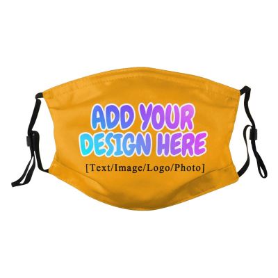 Custom Face Mask Design Your Own for Adult Personalized Logo Text Face Cover Gold