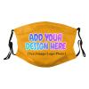 Custom Face Mask Design Your Own for Adult Personalized Logo Text Face Cover Gold view 1