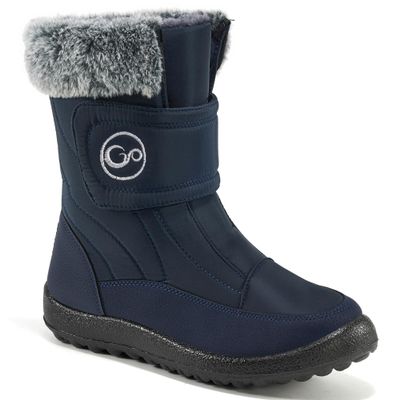 HARENCE Girls Boys Snow Boots: Comfortable Warm Fur Lined Toddler Winter Boot Hook Loop Outdoor Waterproof Slip on Boots for Kids