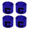 PATIKIL 11.8x2.8 Soccer Captain Armband, 4Pcs Nylon Elastic Protective Arm Badge for Youth Adult Team Adjustable Soccer Rugby Basketball Training, Blue view 1