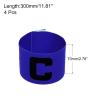 PATIKIL 11.8x2.8 Soccer Captain Armband, 4Pcs Nylon Elastic Protective Arm Badge for Youth Adult Team Adjustable Soccer Rugby Basketball Training, Blue view 2
