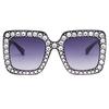 ADE WU Retro Oversized Square Rhinestone Sunglasses Thick Square Frame Sun Glasses Shades (Black Frame Fade Lens) view 1