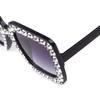ADE WU Retro Oversized Square Rhinestone Sunglasses Thick Square Frame Sun Glasses Shades (Black Frame Fade Lens) view 4