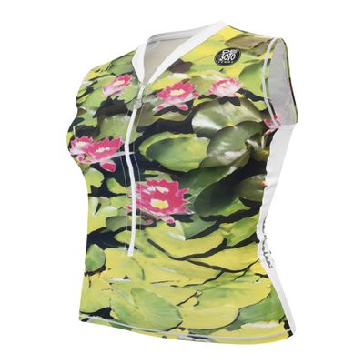 De Soto Sport Femme Skin Cooler Sleeveless Tri Top - WHSC (Le Jardin Lily Pad, X-Large)