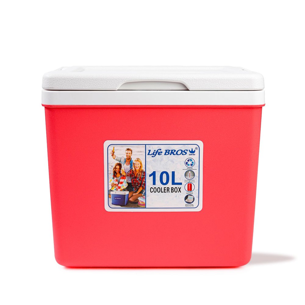 LifeBROS 11 Qt Insulated Portable Cooler Leak-Proof Ice Chest Lunch Box Hard Coolers with Extra Ice Pack for BBQ, Camping, Pincnic-Red